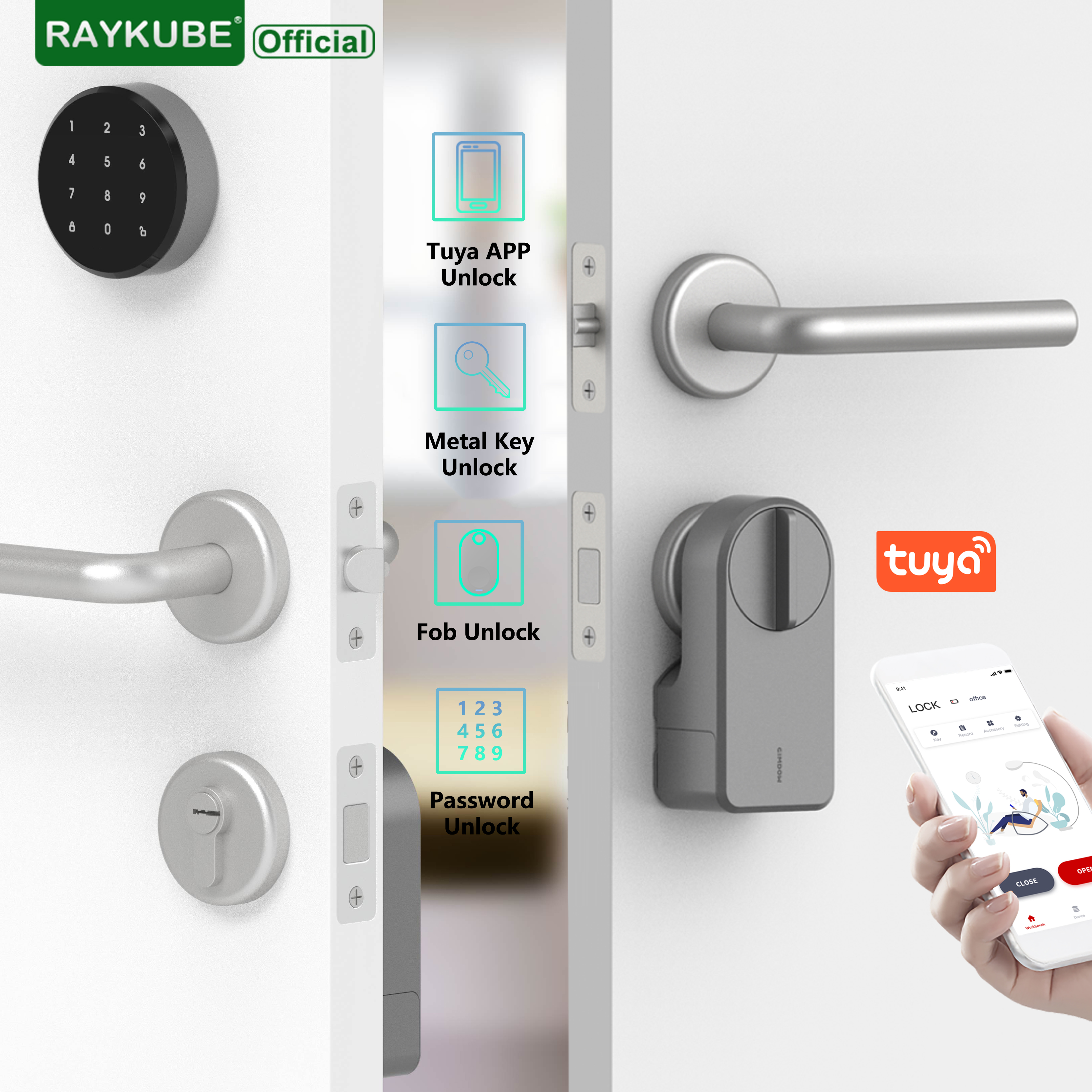 Smart Garden Door Lock - RAYKUBE A1 Pro Tuya BEL Smart