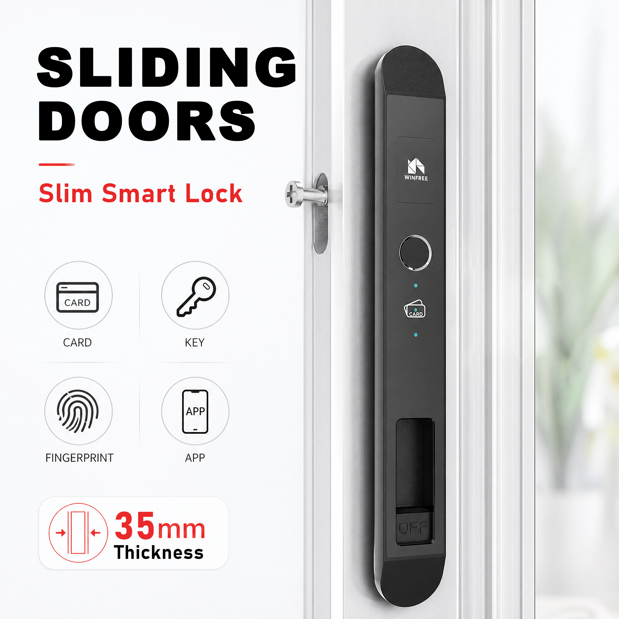 Smart Garden Door Lock - WINFREE Sliding Door Smart Lock Tuya