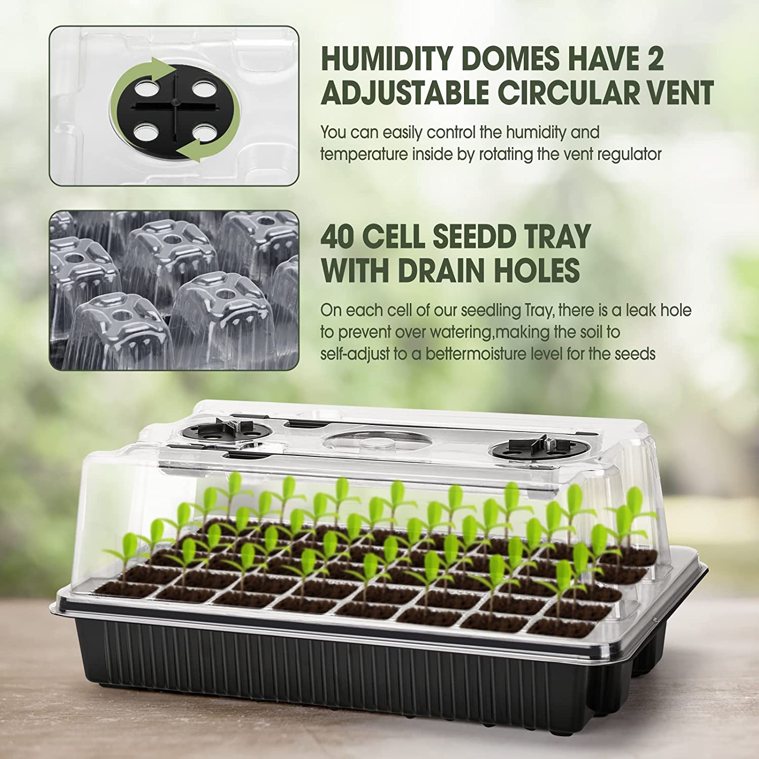 1 Set, Seed Starter Trays With - Smart Garden Domes recensie en prijs