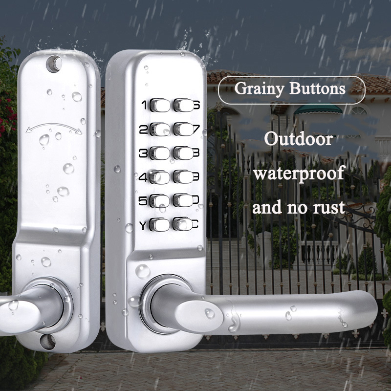 Silver Long Handle Keyless Mec - Smart Garden Door Lock recensie en prijs