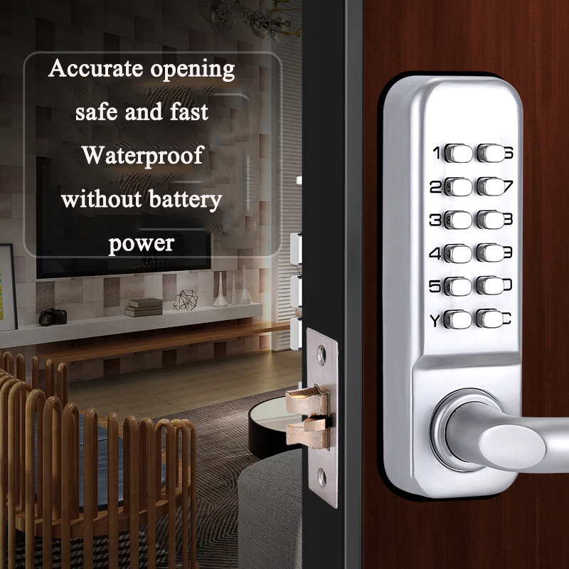 Silver Long Handle Keyless Mec - Smart Garden Door Lock recensie en prijs